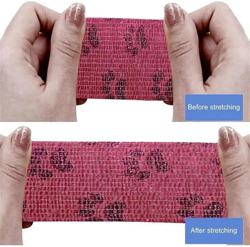 5PCS Self-Adhesive Elastic Bandage Wrap for Pets - Cohesive Tape for Dogs, Cats, and Horses - Perfect for Wound Care(Multicolour) - Image 5