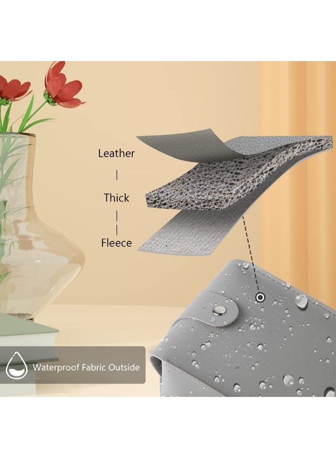 SUCITY Leather Tissue Box Cover, Tissue Box Holder for Living Room, Bedroom and Office, Office Desk Tissue Box Cover for Car (Grey) - Image 3
