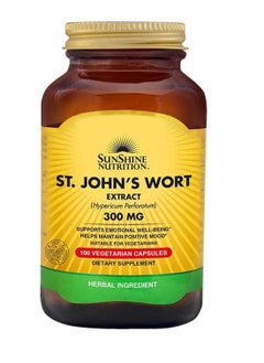 SUNSHINE NUTRITION التغذية مستخلص نبتة سانت جون، 300 ملغ، 100 كبسولة  - Image 1