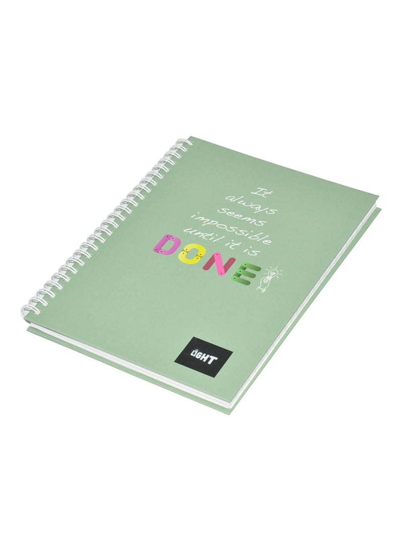 Light Spiral Hard Cover Notebook, Single Ruled, 100 Sheet, A5 Size, 5 Piece - LINBSA51512