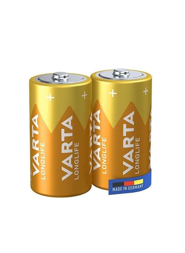 VARTA Long Life C Alkaline Batteries - 2 Pieces,  Baby , 4114 ,TORCIA , LR14 , MN1400 , 1.5V , made in germany  - Image 2