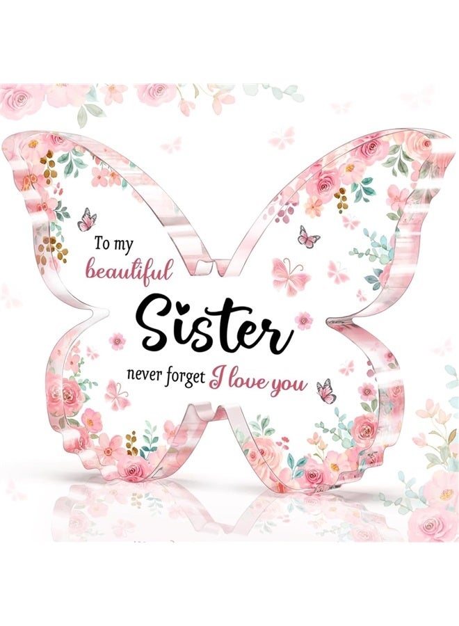 Sister Gifts from Sister, Beautiful erfly-shaped Acrylic Keepsake - Gifts for Sister's Birthday, , Wedding - Image 1