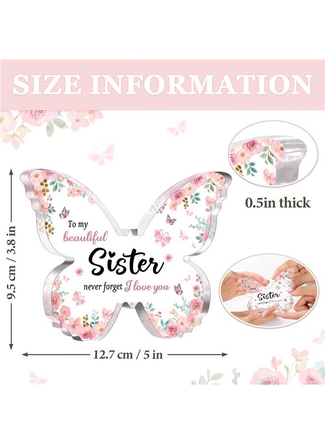 Sister Gifts from Sister, Beautiful erfly-shaped Acrylic Keepsake - Gifts for Sister's Birthday, , Wedding - Image 5