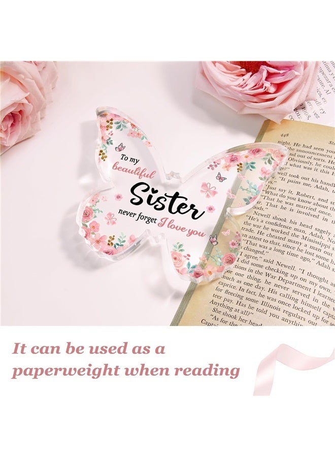Sister Gifts from Sister, Beautiful erfly-shaped Acrylic Keepsake - Gifts for Sister's Birthday, , Wedding - Image 4
