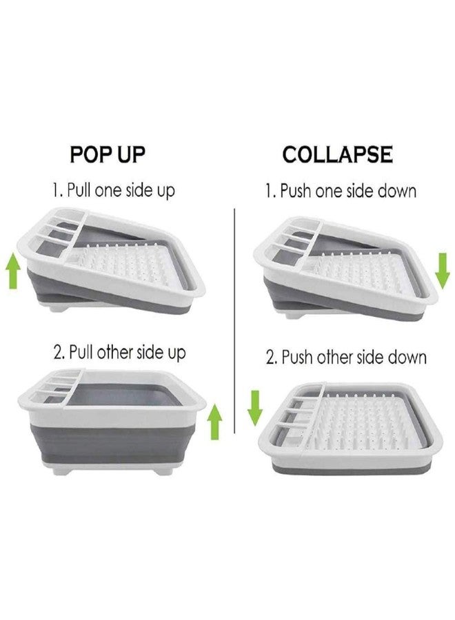 DEE SONS Silicone Plastic Folding Collapsible Or Foldable Durable Sink Dish Rack Drainer Drying Rack Washing Basket for Dish Drainer Rack - Image 2