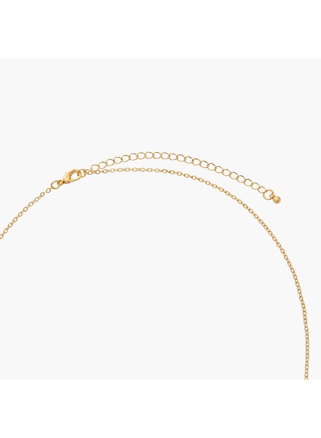 LIFESTYLE Gold Tone Necklace with Initial P Pendant - Image 3