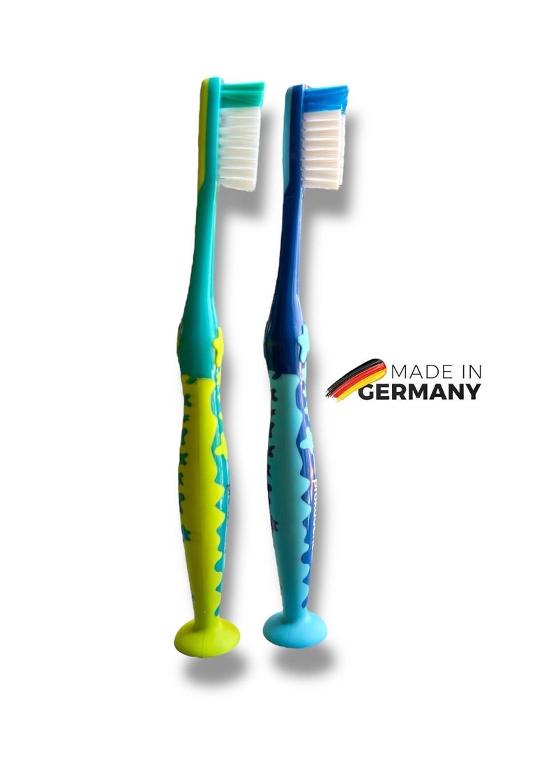 ROSSMANN German Brand, 2-Piece Colorful Kids Toothbrush Set – Gentle, Effective, and Fun for Little Smiles" , teethbrush set, made in Germany - Image 3