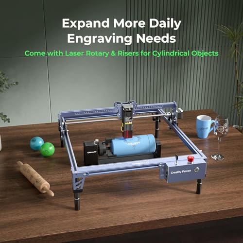 CREALITY FALCON 10w Laser Engraver with Air Assist, Laser Engraving Machine with Rotary Roller, 72W High Precision Laser Cutter and Engraver for Wood, Metal, Acrylic, Cylindrical Objects, Tumblers - Image 3