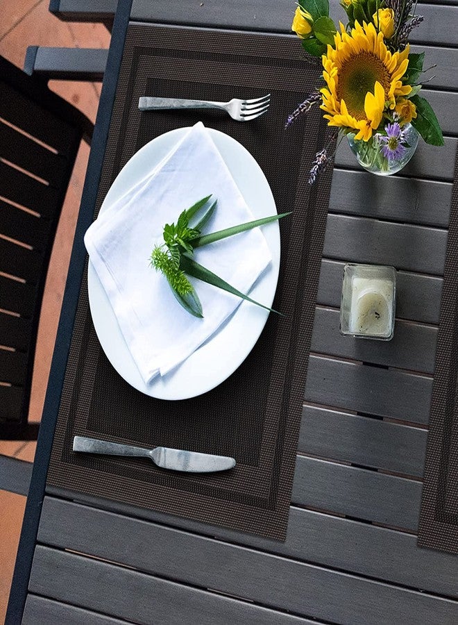 ليونز مفارش طعام من مادة PVC من Leeonz®، طقم من 6 قطع | قابلة للغسل | مانعة للانزلاق (رمز اللون: 6F-أسود) - Image 2