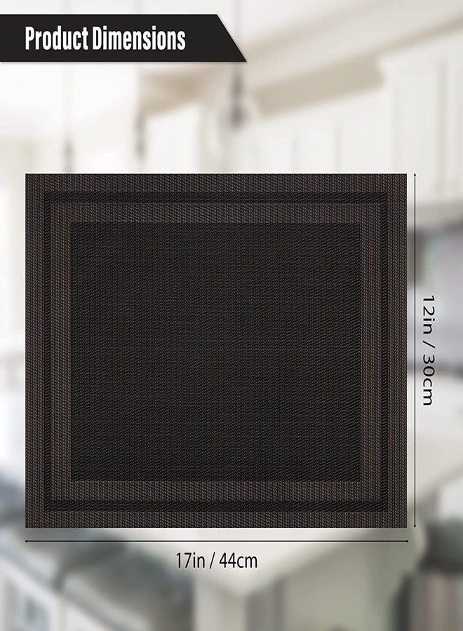 ليونز مفارش طعام من مادة PVC من Leeonz®، طقم من 6 قطع | قابلة للغسل | مانعة للانزلاق (رمز اللون: 6F-أسود) - Image 5