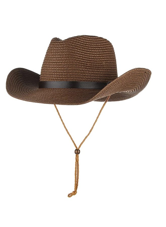Generic Straw Cowboy Hat for Women Men Classic Western Cowgirl Cap Foldable Sun Hat Shapeable Fedora Panama Hat Wide Brim Beach Hat  - Image 1