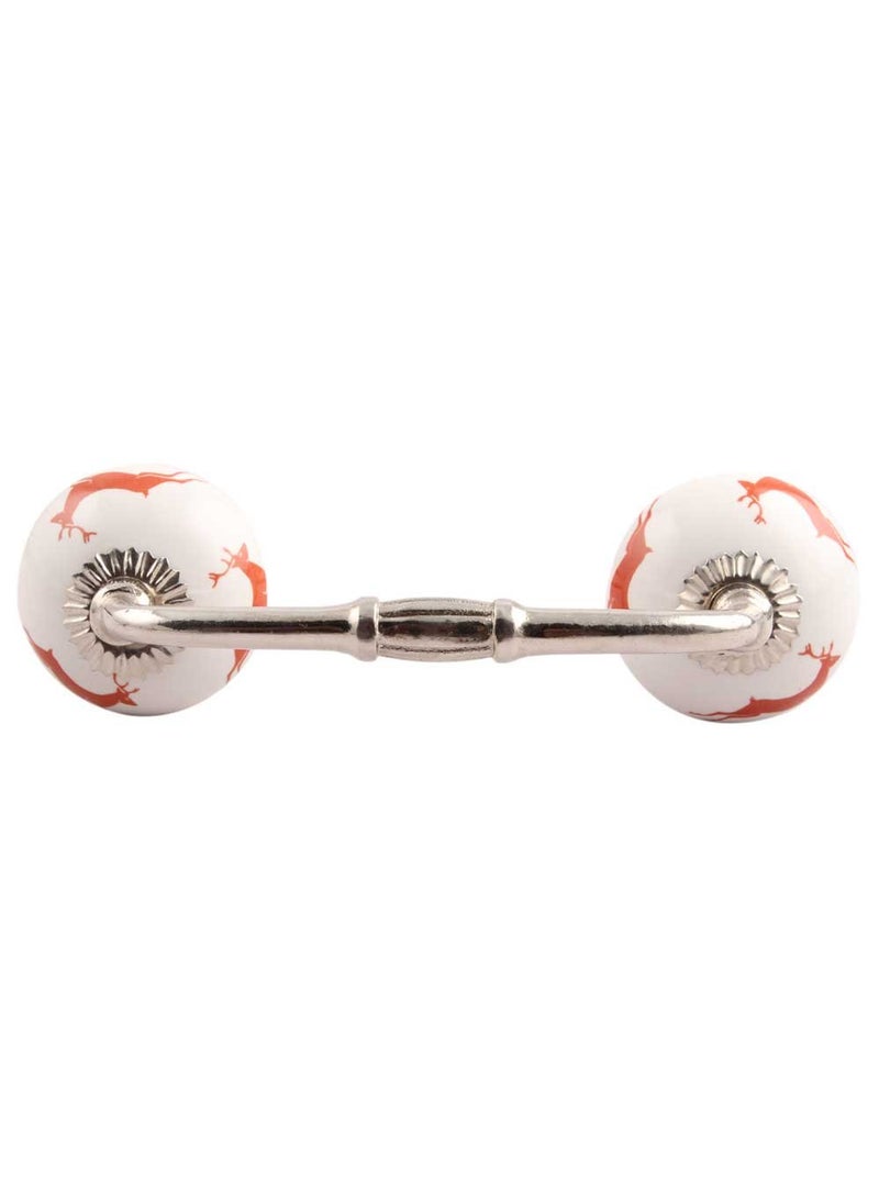Indian-Shelf IndianShelf 1 Pack Ceramic Drawer Handles for Cabinets and Drawers Multicolor Dresser Pulls for Door Silver Hardware 8 Hole to Hole BH309 CK1462  - Image 1