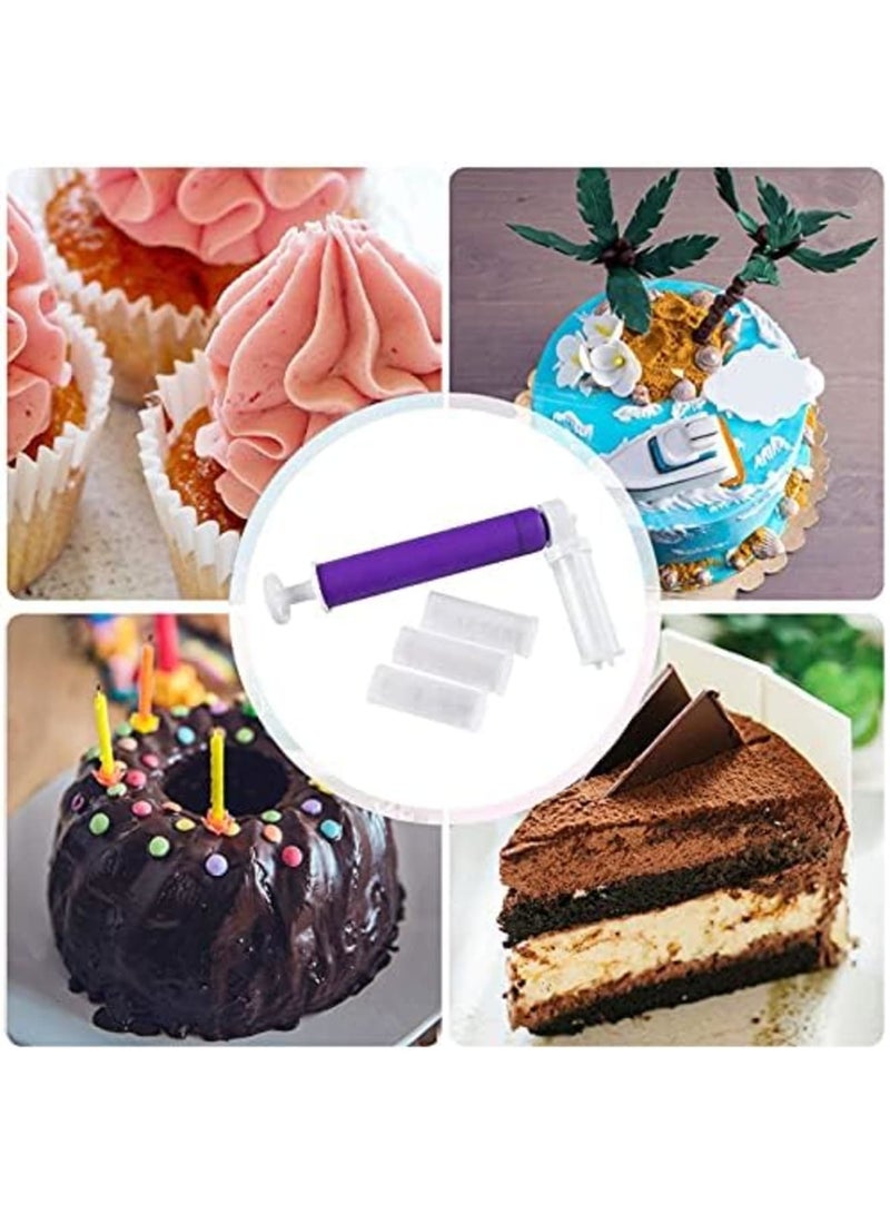 Luckam بخاخ يدوي لتزيين الكعك، أدوات خبز DIY مع 4 أنابيب رش كعك لتزيين الكعك والكب كيك والبسكويت والحلويات - Image 2