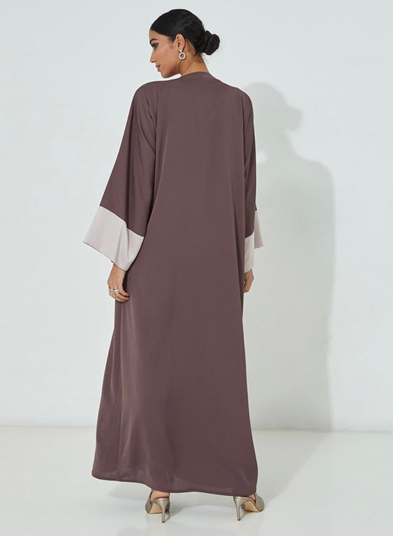 Rosette Abaya Embroidered Stylish abaya with wide sleeves - Image 3
