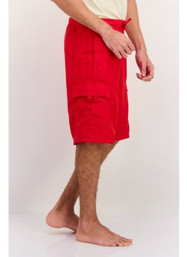 Burnside Men Drawstring Plain Print Swim Shorts, Red  - Image 2