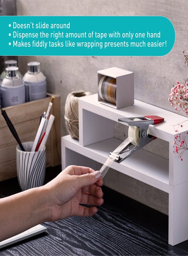 Peleg Design ClampTape Clothespin Dispenser | Desk Organizer to Keep Tape in Place | One Hand Use | Metal Tape Roller Fits Most Desks & Shelves | Desk Storage Organizer - Image 3