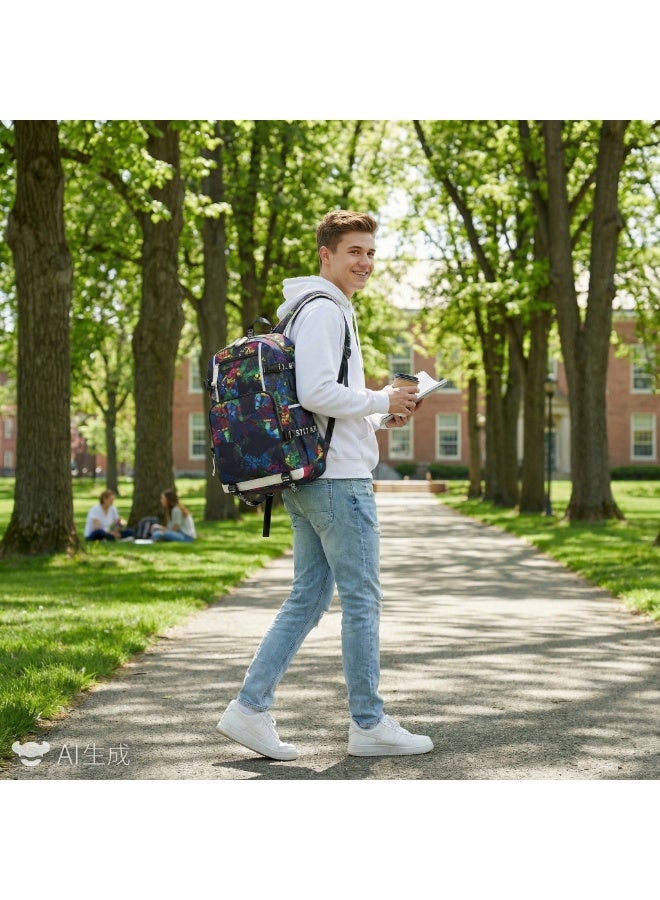 Aolida 1-Piece Men's Korean Version Laptop Backpacks Minimalist Middle School Student Backpack Heat Transfer Printed Casual Backpack - Image 5