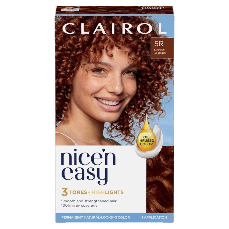 Clairol Nice'n Easy Permanent Hair Dye, 5R Medium Auburn Hair Color, Pack of 1 - Image 1