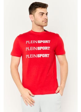 Men Sportswear Fit Short Sleeves Outdoor T-Shirt, Red