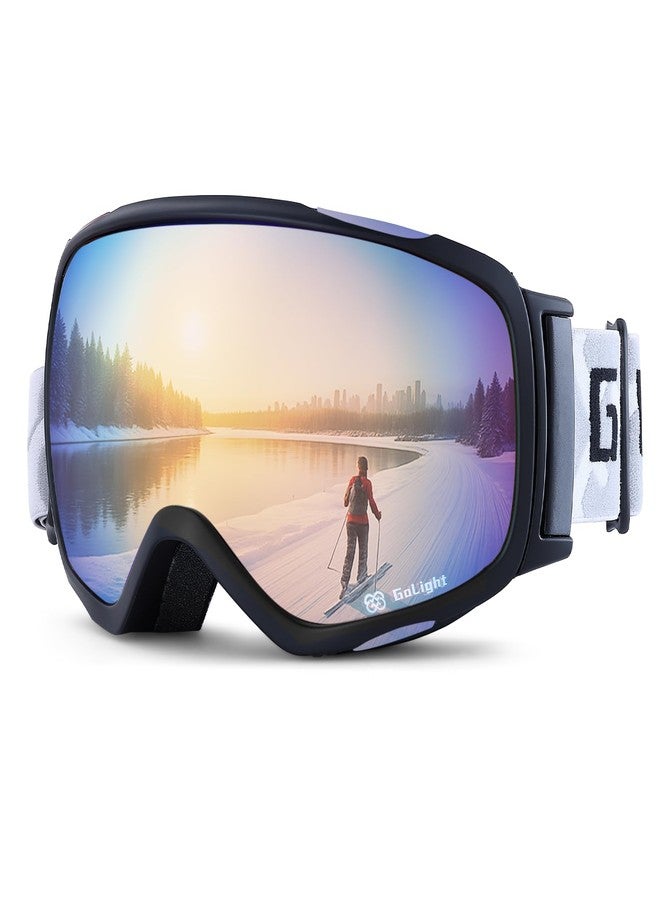 GoLight OTG Ski Goggles for Youth, Teen & Small-Face Adult – REVO Spherical Lens with Anti-Fog Coating, UV400 Protection, Flexible TPU Frame, Non-Slip Adjustable Strap for Skiing & Snowboarding - Image 1