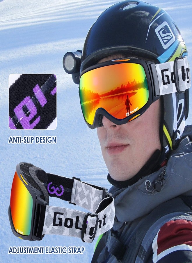 GoLight OTG Ski Goggles for Youth, Teen & Small-Face Adult – REVO Spherical Lens with Anti-Fog Coating, UV400 Protection, Flexible TPU Frame, Non-Slip Adjustable Strap for Skiing & Snowboarding - Image 4