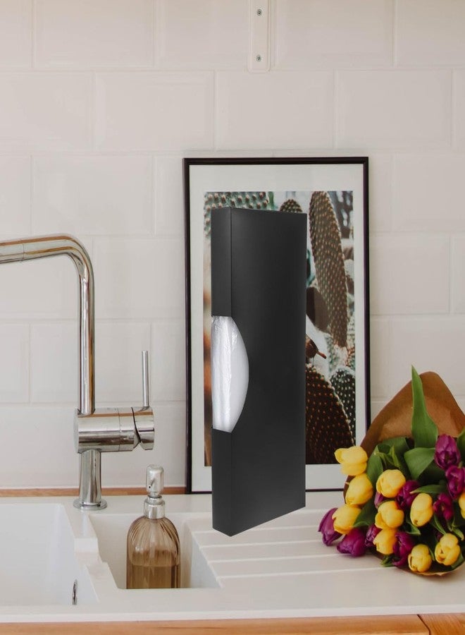 سولوستر موزع وحامل أكياس القمامة من سولستر، منظم تخزين أكياس بلاستيكية بفتحة أمامية للمطبخ والحمام، تصميم قابل لإعادة الاستخدام للقمامة، أسود - Image 5