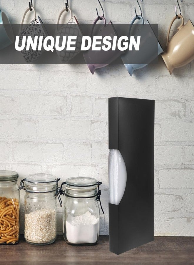 سولوستر موزع وحامل أكياس القمامة من سولستر، منظم تخزين أكياس بلاستيكية بفتحة أمامية للمطبخ والحمام، تصميم قابل لإعادة الاستخدام للقمامة، أسود - Image 3