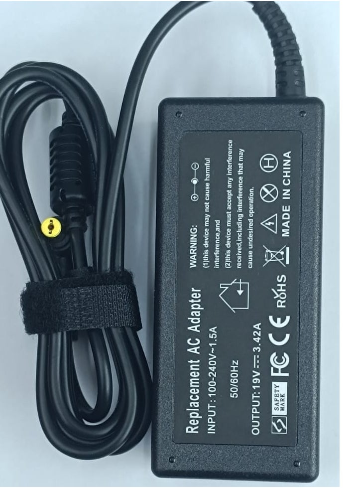 سي إس - AC Power Adapter 19V  3.42A , 65W  5.5mm * 1.7mm (Yellow Tip)Acer Aspire S3 V3 V5 E1 R7 M5  PA-1650-86 Acer Aspire V3 V3-111P V3-472P V3-572 V3-572P Acer Aspire V5, V5-121, V5-122P, V5-123, V5-131, V5-132, V5-132P, V5-171, V5-561, V5-561P, V5-121-0818, V5-122P-0408 V5-122P-0467, V5-122P-0468, V5-122P-0482, V5-122P-0600, V5-122P-0607, V5-122P-0637 - Image 1