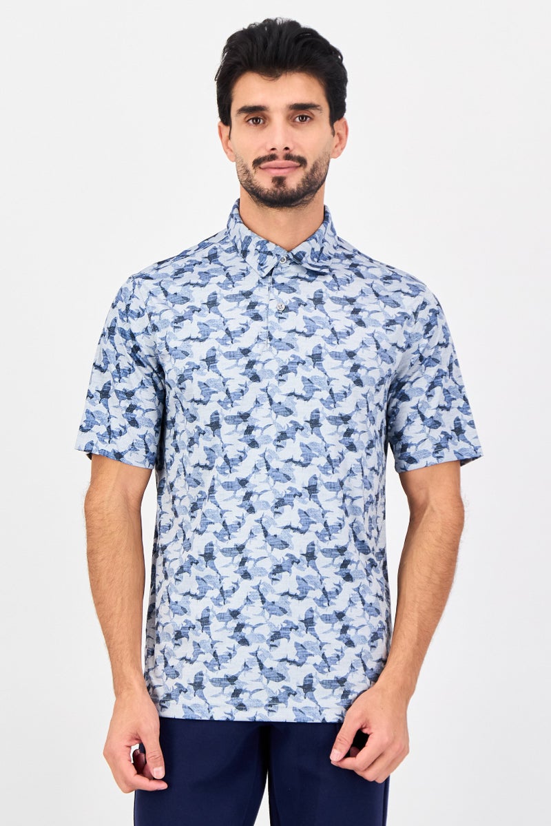 Greg Norman Men Sportswear Fit Short Sleeve Outdoor Polo Shirt, Multicolor - Image 1