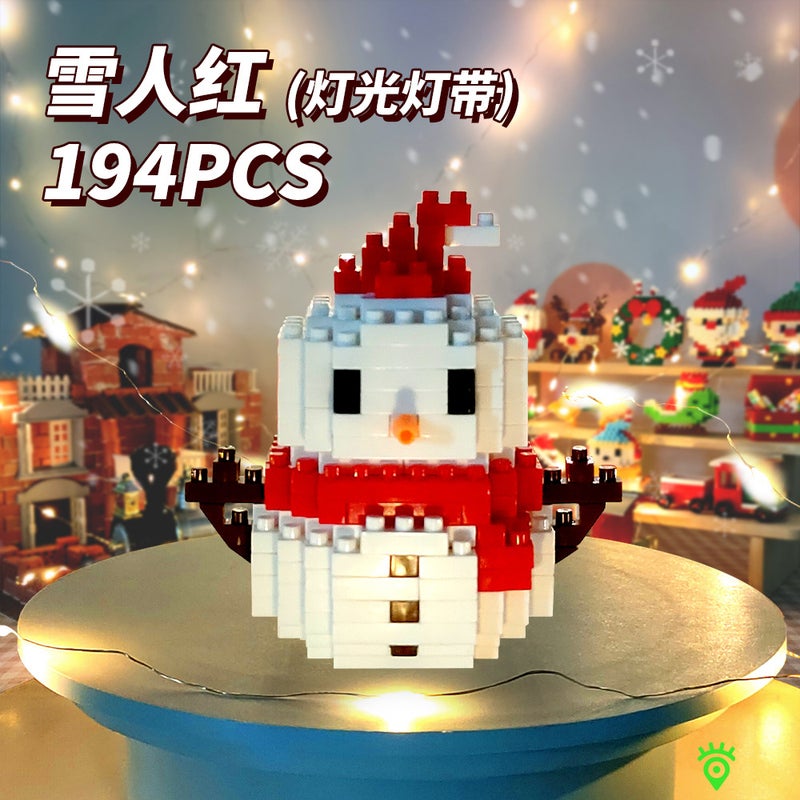 Santa Claus Building Blocks Set – Small Particle Christmas Ornaments for Kids - Image 1