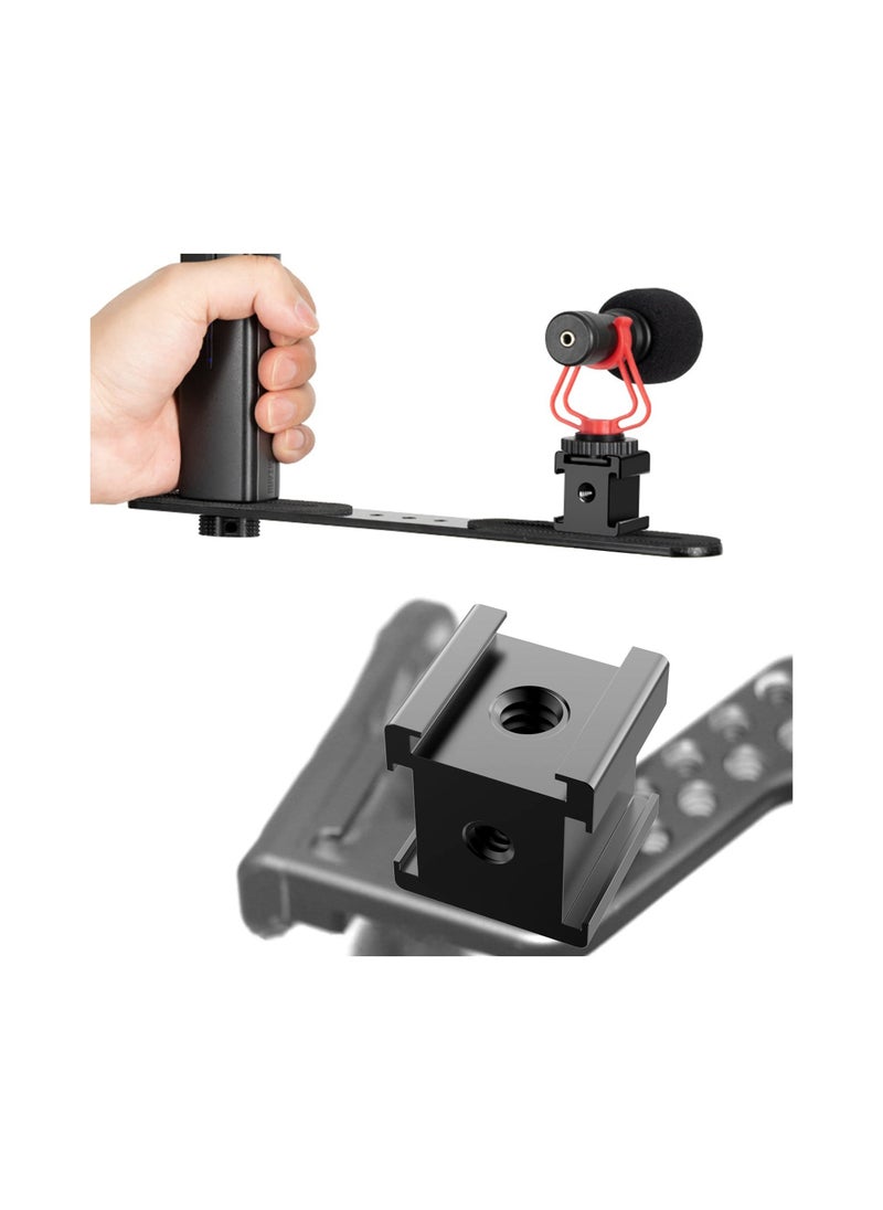 Camera Cold Shoe Mount Adapter, Aluminium Alloy Triple Hot Shoe Extension Bracket Holder for GoPro DSLR Cameras Flash Light, Monitor, Microphone - Image 4
