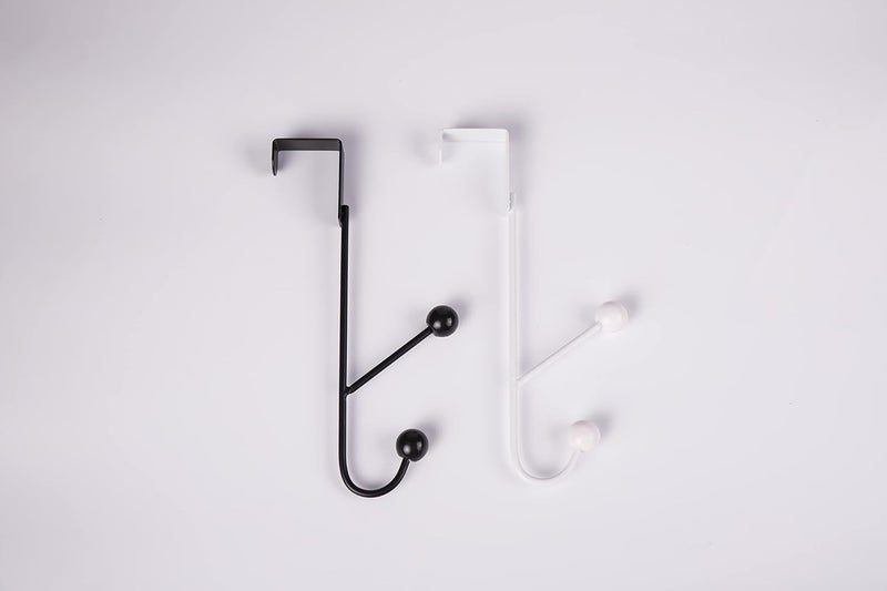 AIMERS Over The Door Hook Hanger Sturdy Metal Over Door Double Hanger Hooks for Hanging Clothing Towels Coats Hats Bag Clothes Over Door Hooks for Bathroom Living Room Black - Image 5