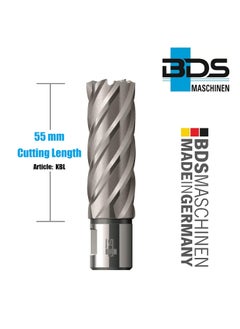 BDS Maschinen Annular Cutters STANDARD in High Speed Steel HSS Annular Core Cutter Broach Cutting Tool Core Drill Bit For Magnetic Drilling Machine Cutting Lengths 55mm HSS Core Drills diameter 20  - Image 2