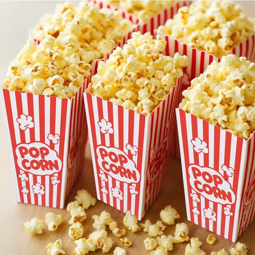 Homrelaxy 24 Pcs Popcorn Boxes, 7.9" Tall and 3.6" Square Large Capacity Popcorn Containers Buckets for Pop Corn Machine, Movie Night, Cinema, Carnival, Party, Concessions - Image 5