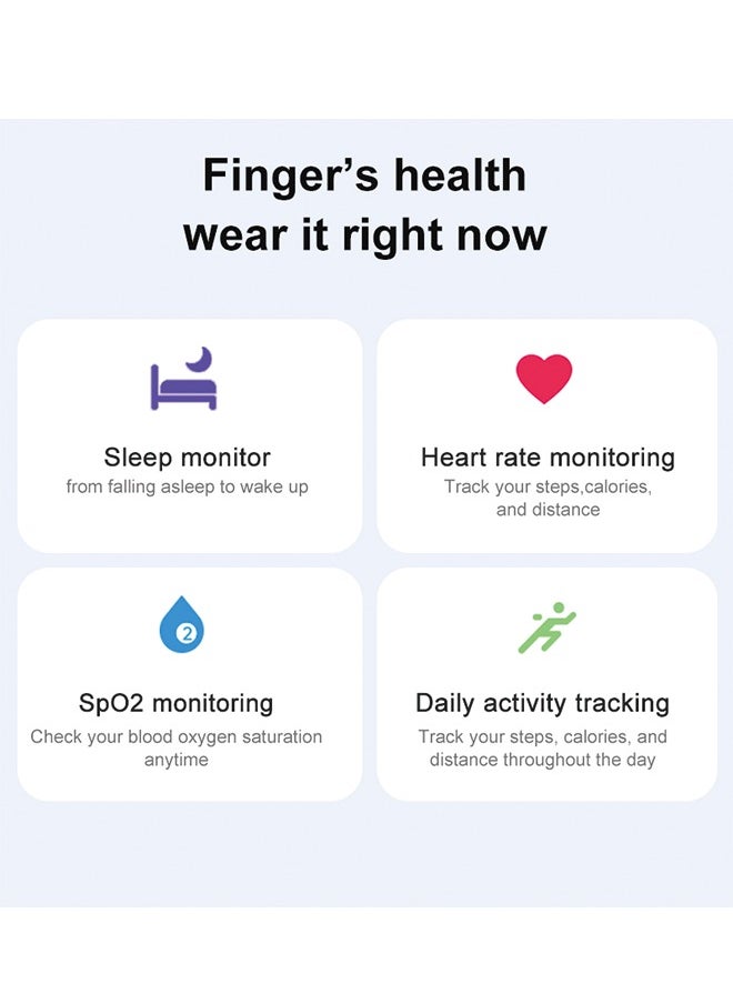 Generic - R06 QRing Smart Ring - Step Counter, Heart Rate Monitor, Blood Oxygen Saturation, Sleep Tracker, IP68 Waterproof,Comes with dedicated charging box - Image 1