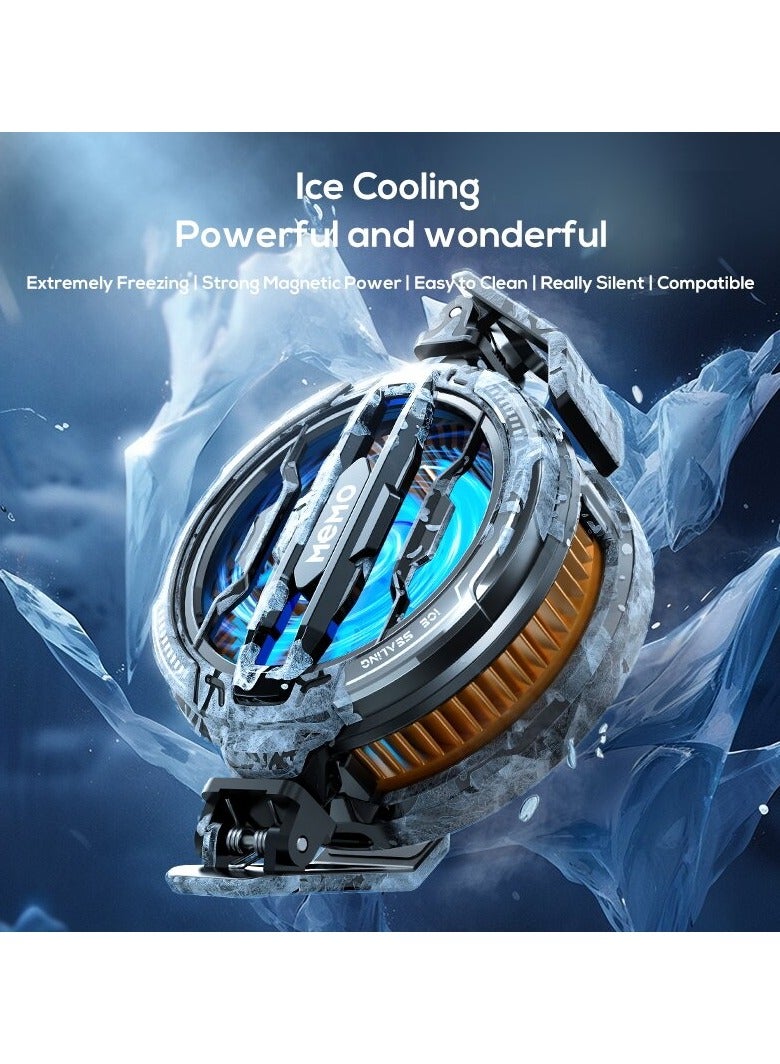 Memo Mobile Phone Cooler for Game Fan PUBG, Designed iPhone 12/13 Series, Live Streaming and Vlog, Semiconductor Heatsink Without Noise iOS Android, ipad Tablet - Image 1