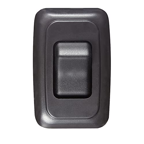 RV DESIGNER S521, Contoured Wall Switch, Includes Base and Bezel, On/Off, Single, Black, DC Electrical - Image 1
