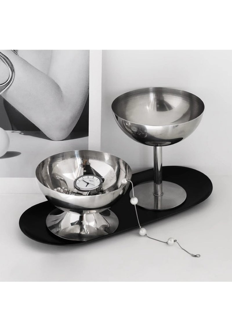 2Pcs Stainless Steel Ice Cream Cup, Reusable Serving Dessert Bowls Cups Mini Round Footed Sauce Bowls Yogurt Snack Candy Cups Birthday Party Christmas Decoration - Image 5