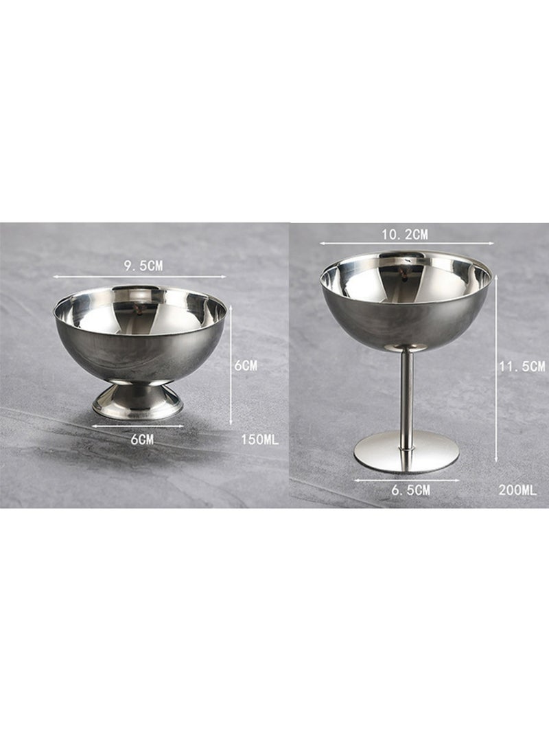 2Pcs Stainless Steel Ice Cream Cup, Reusable Serving Dessert Bowls Cups Mini Round Footed Sauce Bowls Yogurt Snack Candy Cups Birthday Party Christmas Decoration - Image 2