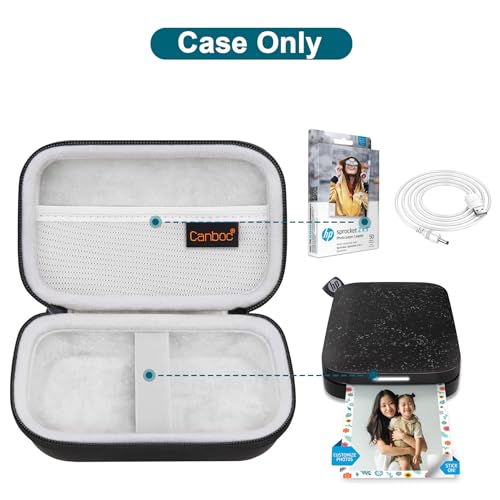 Canboc Carrying Case for HP Sprocket, KODAK Step, Lifeprint 2x3 Instant Smartphone Photo Printers - Mesh Bag, Fits Photo Paper & Cable, Black - Image 2