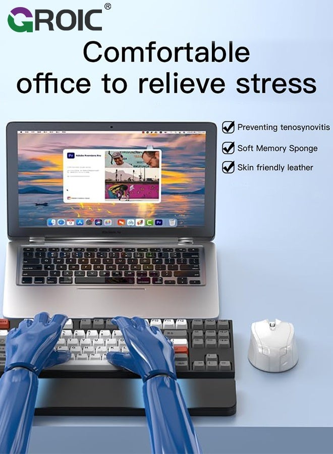 GROIC Keyboard Cleaning Kit,Leather Sponge Wrist Support for Gaming,Comfortable Office Work for Relieving Stress, Magnetic Storage, Multi-Gadget Care Tools,Phone Stand,Diverse Keyboard Brush - Image 5