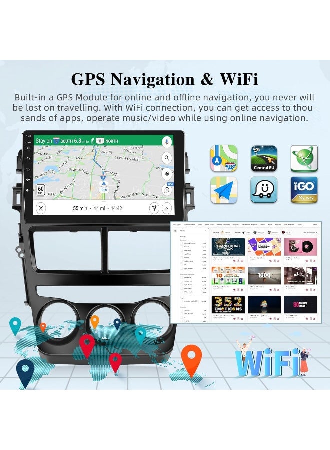 Vierex Fit Toyota Yaris Car Stereo Android Screen 2018-2022 With Apple Carplay Android Auto Wireless WiFi DSP AHD Camera Included Fast Interface QLED Manual AC (4+32GB 360D Cameras) - Image 5