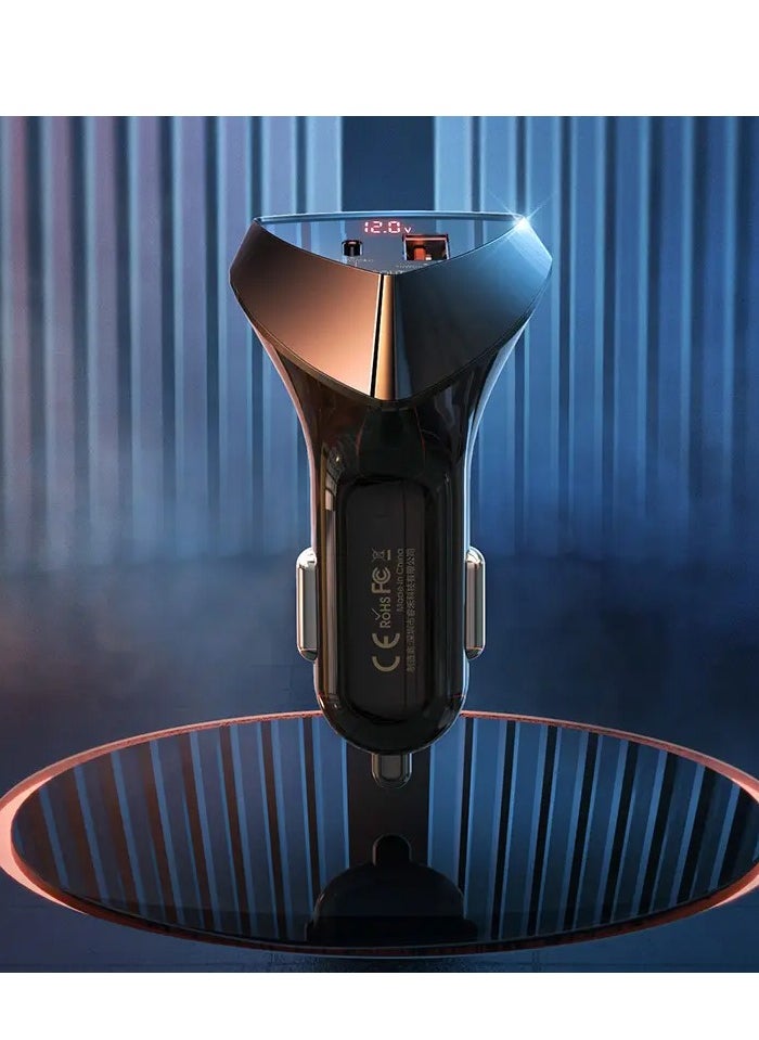 REMAX - RCC232 45W Double-ended super fast charge 5.5A Digital Display USB Type c cigarette lighter car charger - Image 1