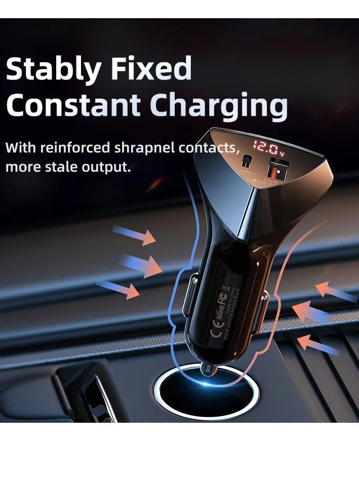 REMAX - RCC232 45W Double-ended super fast charge 5.5A Digital Display USB Type c cigarette lighter car charger - Image 1