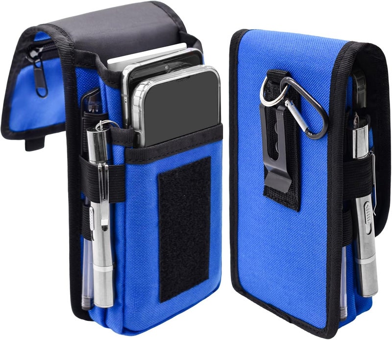 KATOLK Dual Phone Holster, Large Smartphone Pouch, Belt Cell Phone Holder for iPhone 16/15/14 Pro Max & Samsung Phones, Compatible with Power Bank, for Work, Hiking, Camping, Barbecue, Rescue (L) - Image 1