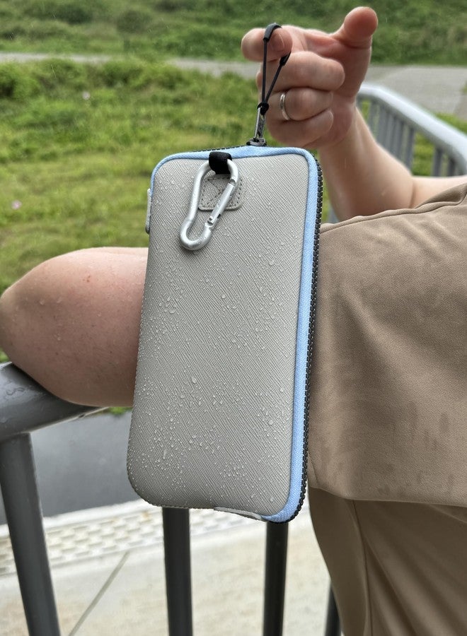 OneJoy Phone Sleeve Lightweight Cell Phone Pouch for Mobile Protection, Slim Fit and Durable, with Clip-on for Easy Carrying, Enough for 6.1" to 6.9" Cellphone [ Beige ] - Image 5