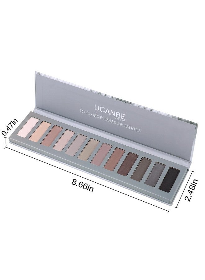 Ucanbe مجموعة ظلال العيون المكونة من 12 لونًا من Naked Nude Eye Shadow Neutral Matte Shimmer Make Up Pallet مع مجموعة فرشاة مزدوجة الأطراف عالية الصبغة وطويلة الأمد ومقاومة للماء (06) - Image 5