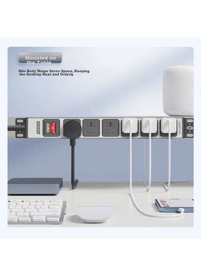 Sipolar Pdu Cabinet Power Socket 4 Outlet 10a Power Strip With Switch New National Standard High Power Industrial Room Cabinet Special Multi-function Patch Panel - Image 3