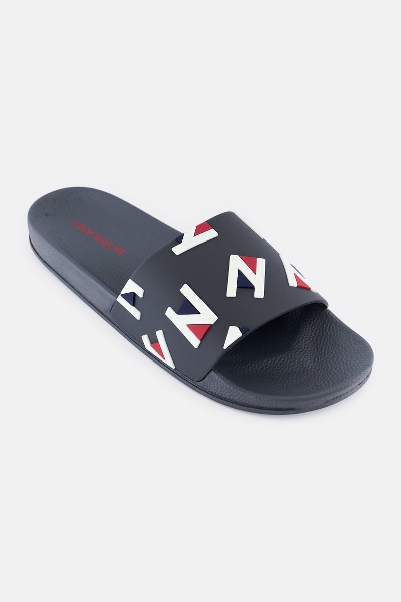 Nordland Men Brand Logo Slip On Slides, Dark Grey  - Image 1