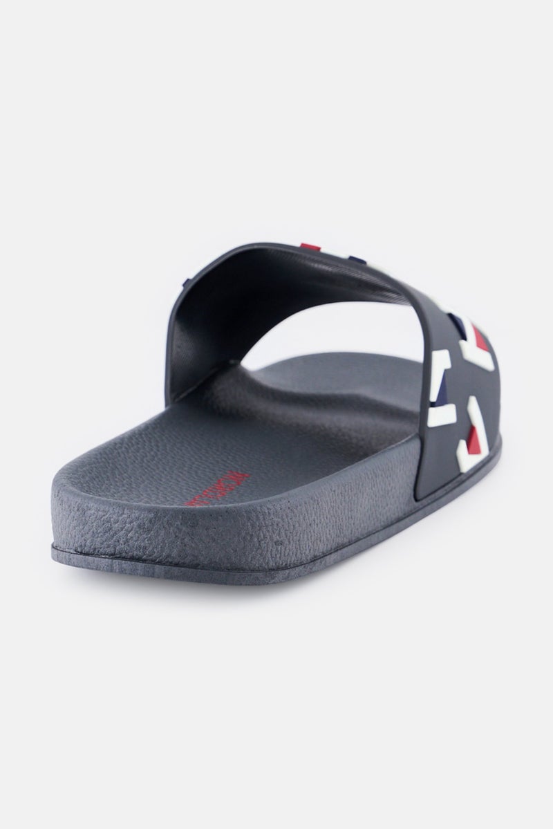Nordland Men Brand Logo Slip On Slides, Dark Grey  - Image 3